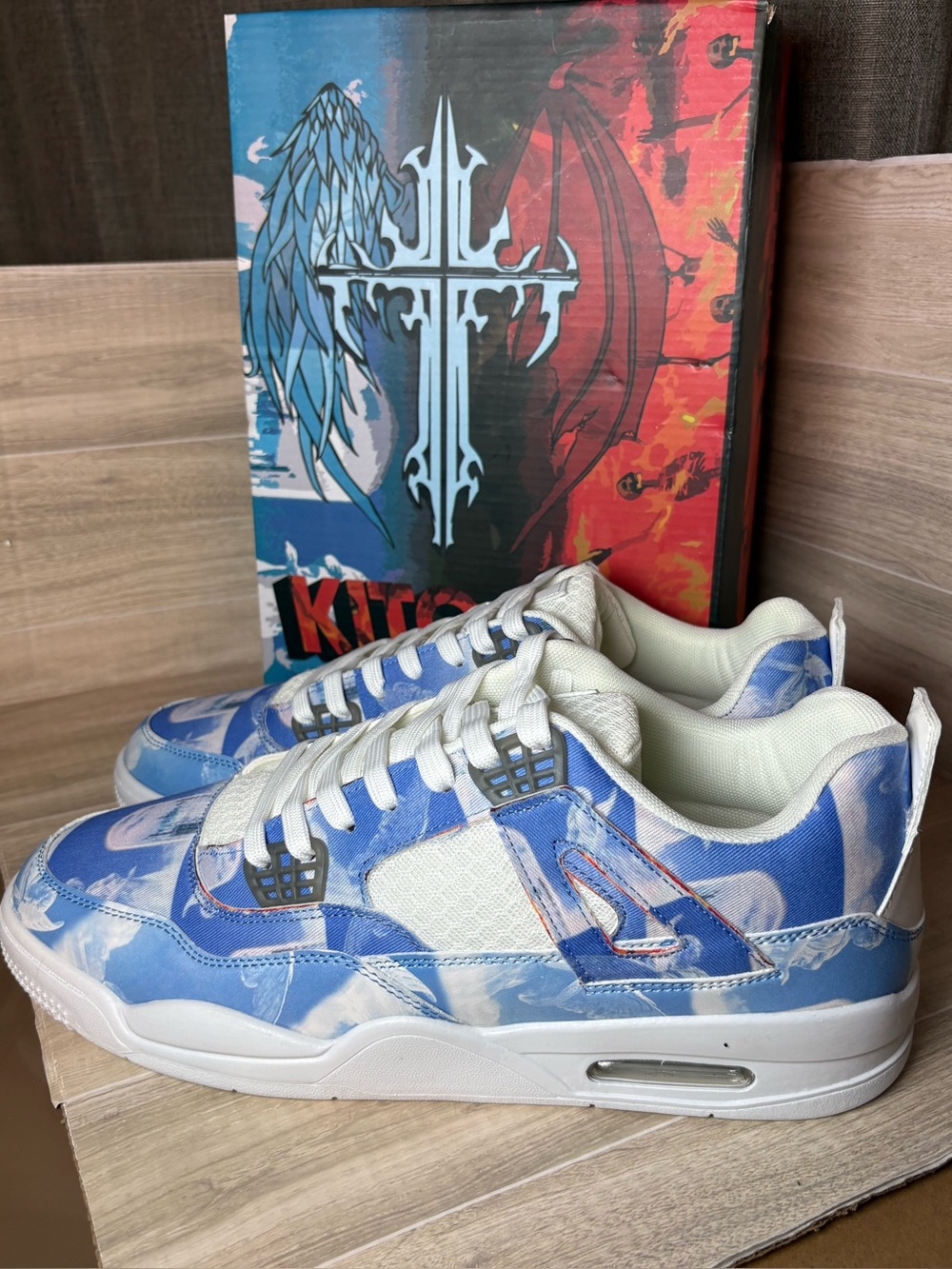 NEW Kito Wares AfterLife 4’s Sneakers - SIZE US 13 Mens Heaven Hell Tear Away